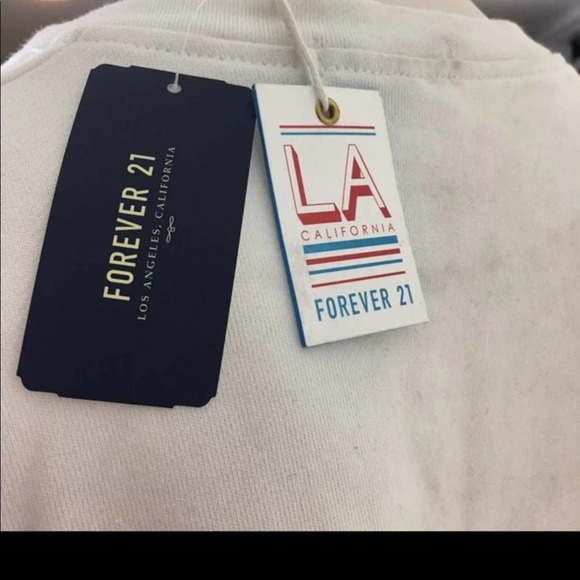 NWT Forever 21 Long Sleeve Cotton Cropped Sweatshirt - Picture 3 of 7